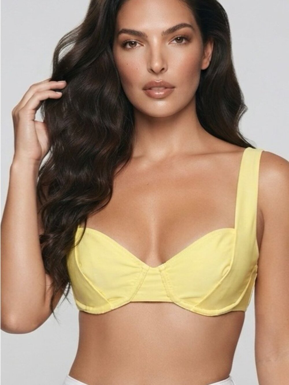 Blackbough Swim Yellow Bikini Top Sz L Underwire Beach Vibrant Bathing Suit